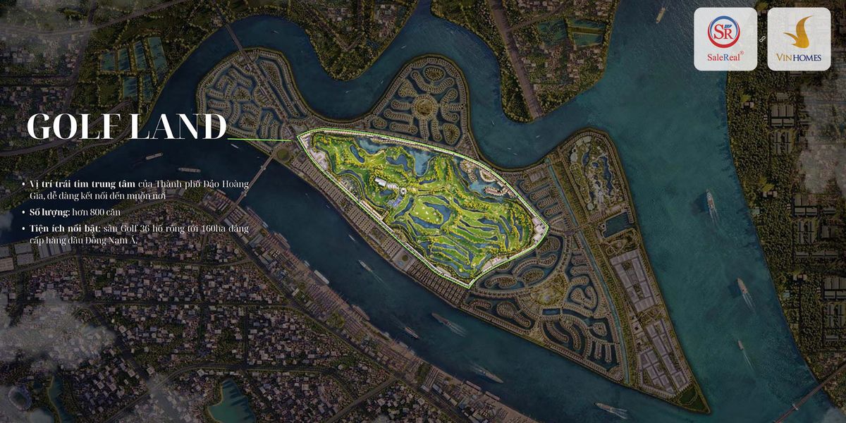 vi tri phan khu golf land vinhomes royal island